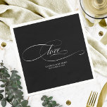 Guardanapo De Papel Amor - Casamento Negro E Branco Elegante<br><div class="desc">Amor - Casamento Negro E Branco Elegante</div>