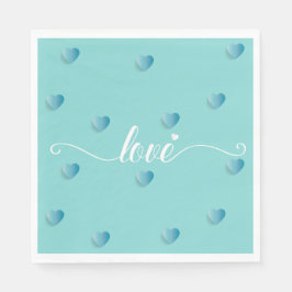 Guardanapo De Papel Amor coração de caligrafia ciano