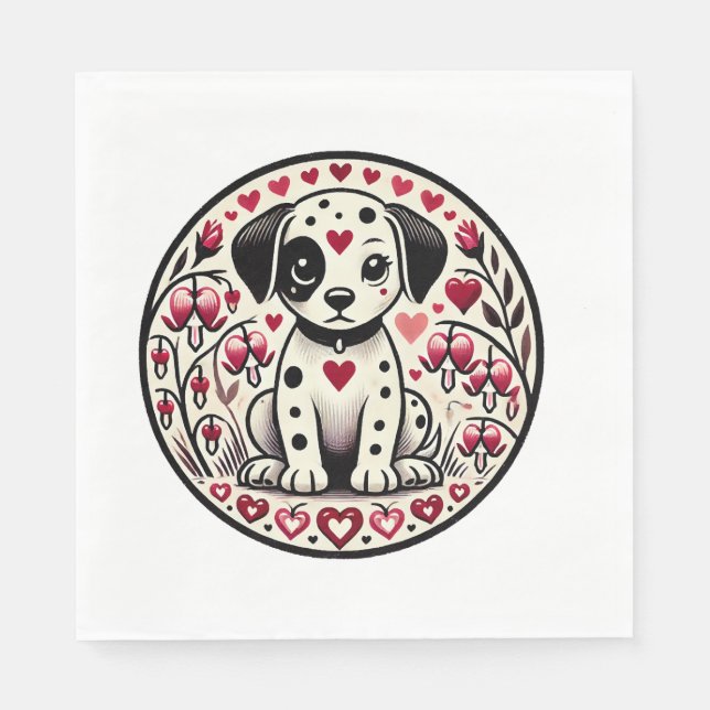 Guardanapo De Papel Amor Dalmata (Frente)