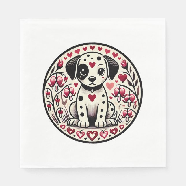 Guardanapo De Papel Amor Dalmático (Frente)