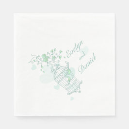 Guardanapo De Papel Amor de casamentos, fraldas de papel verde do almo