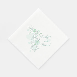 Guardanapo De Papel Amor de casamentos, fraldas de papel verde do almo