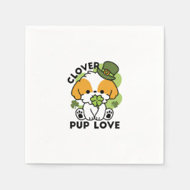 Guardanapo De Papel Amor de véu - Ruas. Design de cão no dia de Patric