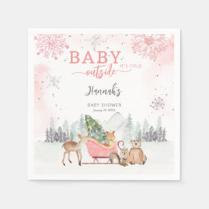 Guardanapo De Papel Amor de Woodland Inverno É Frio Fora do Chá de fra