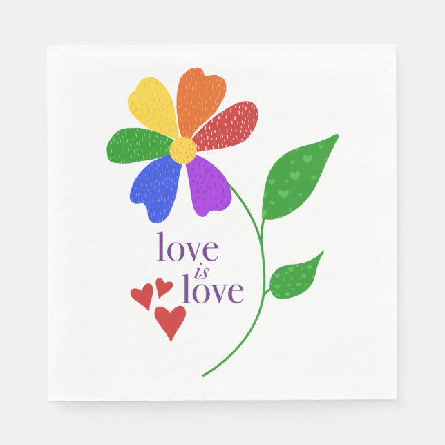 Guardanapo De Papel Amor é amor diz tudo, para todas as famílias. (Frente)