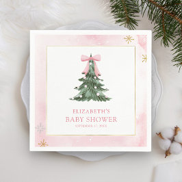 Guardanapo De Papel Amor É frio fora do Chá de fraldas rosa