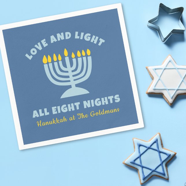 Guardanapo De Papel "Amor e Luz" Judeu Oito Noites em Hanukkah (Criador carregado)