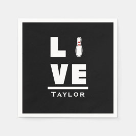 Guardanapo De Papel Amor E Vivo Tenpin Boliche Bowler Sports Fan