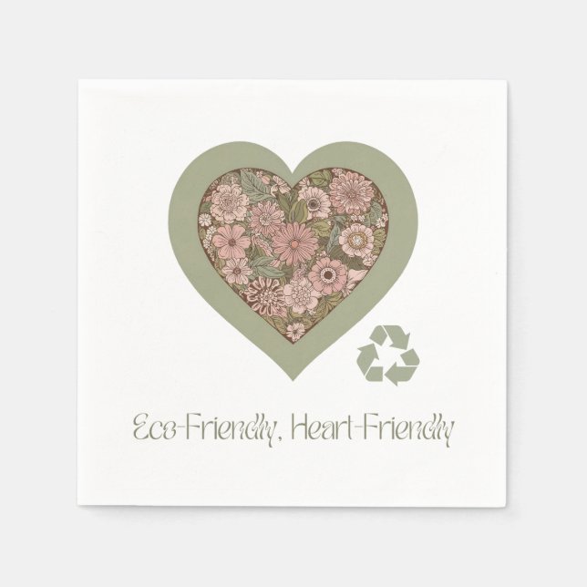 Guardanapo De Papel Amor ecológico e cardíaco (Frente)