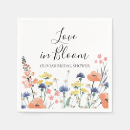 Guardanapo De Papel Amor em Flor Enxoval de noiva com flores silvestre