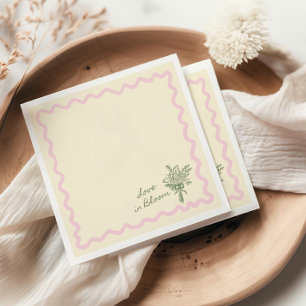 Guardanapo De Papel Amor em Flor Rosa Sage Chá de Noiva