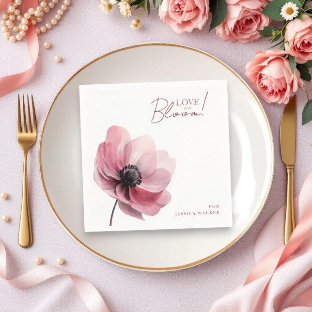 Guardanapo De Papel amor em Papel chá de panela Mínimo Napkin (love is in bloom bridal shower party paper nampins in a beautiful minimal design )