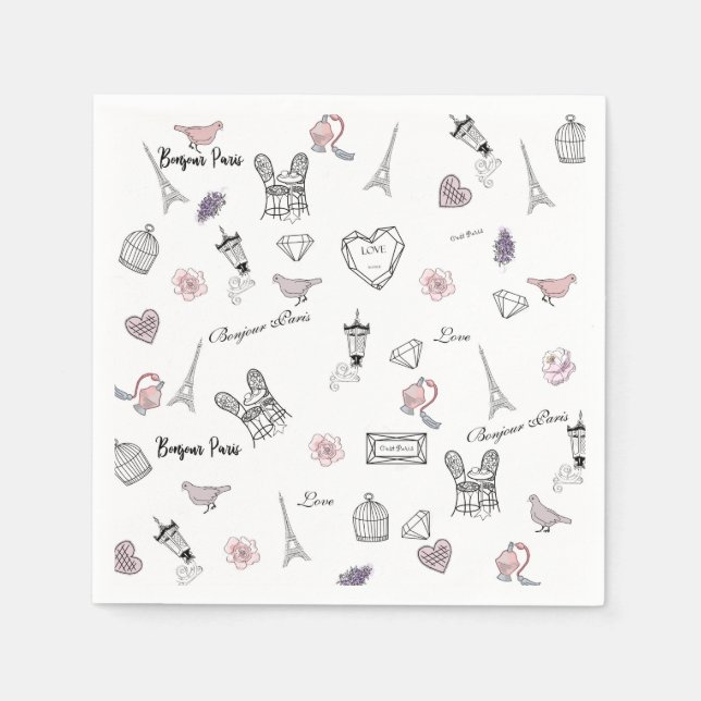 Guardanapo De Papel Amor em Peris Bohemian Chic Floral Boho Girlly (Frente)