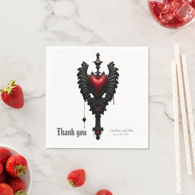 Guardanapo De Papel Amor eterno à sombra da escuridão gótica. (Insitu)