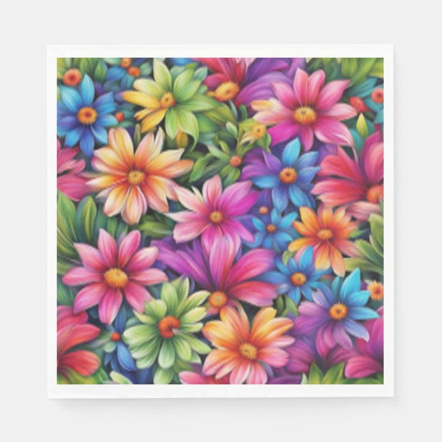 Guardanapo De Papel Amor Floral - Papel Napkin (Frente)