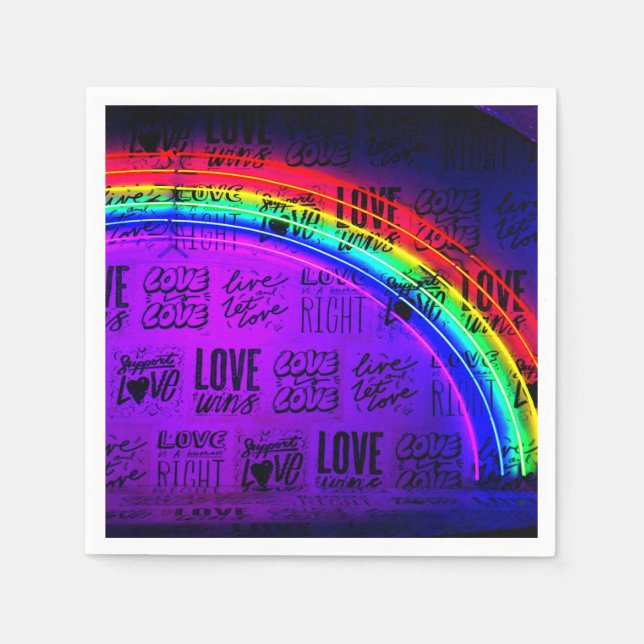 Guardanapo De Papel Amor ganha Orgulho gay LBGQT Rainbow (Frente)