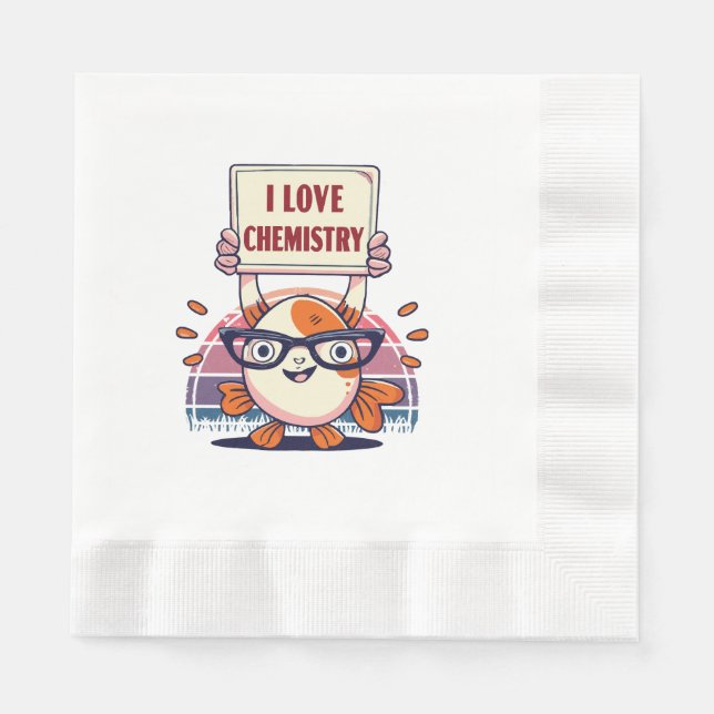 Guardanapo De Papel Amor Guppies e Química (Frente)