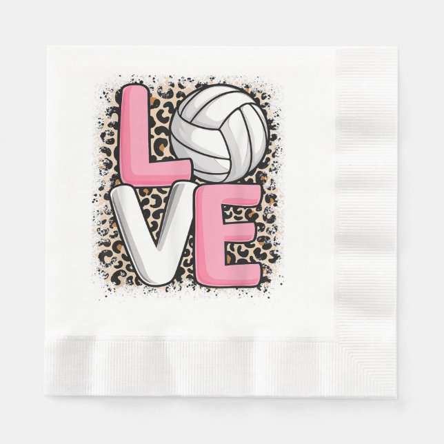 Guardanapo De Papel Amor Leopardo-do-voleibol Mulheres Imprimidas Voll (Frente)