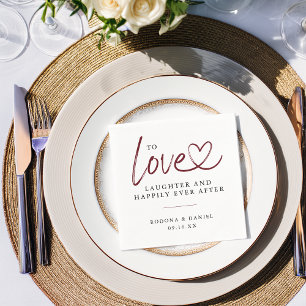 Guardanapo De Papel Amor Moderno Riso Felizes Para Sempre Casamento
