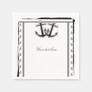 Guardanapo De Papel Amor Náutico Âncoras Casamento à Beira-Mar Chá de 