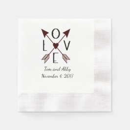 Guardanapo De Papel Amor Personalizado com Arrows Casando Napkins