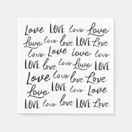 Guardanapo De Papel Amor - repetição - casamento manuscrito, roteiro