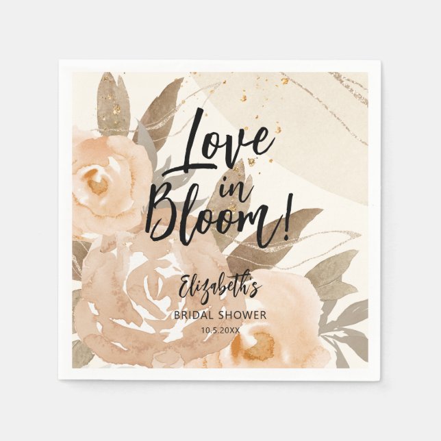 Guardanapo De Papel Amor Rústico em Flor Flor de Pêssego (Frente)