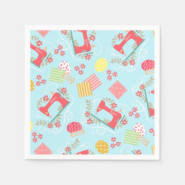 Guardanapo De Papel Amor Sewing Blue (Frente)