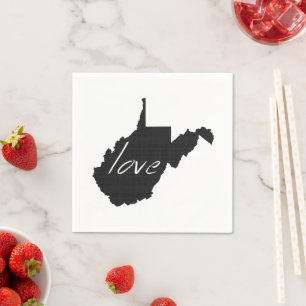 Guardanapo De Papel Amor Virginiano em Forma de Chalkboard West Virgin