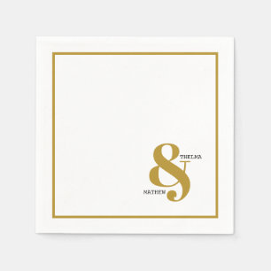 Guardanapo De Papel Ampersand com Nomes Casando Napkins