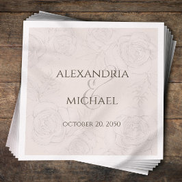 Guardanapo De Papel Ampersand de Script de Caligrafia Floral Elegante