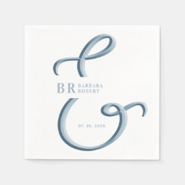 Guardanapo De Papel Ampersand Dusty Blue Wedding