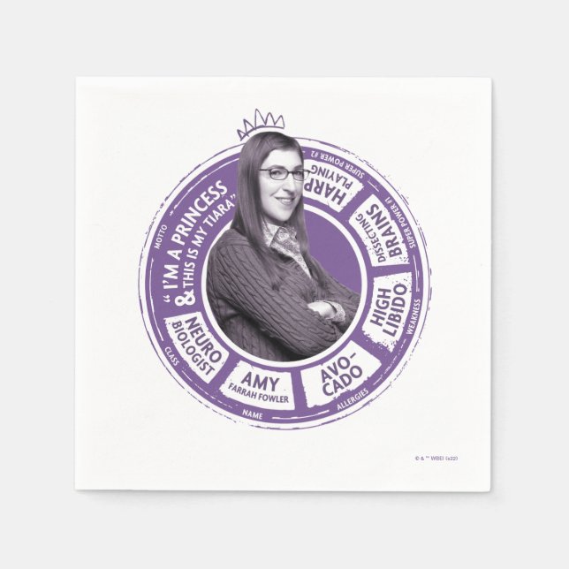 Guardanapo De Papel Amy Farrah Fowler Info Graphic (Frente)