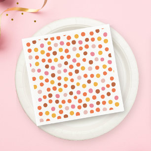 Guardanapo De Papel Ananás de bolinhas cor-de-rosa, laranja e amarela