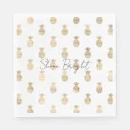 Guardanapo De Papel Ananás Dourados Tropicais
