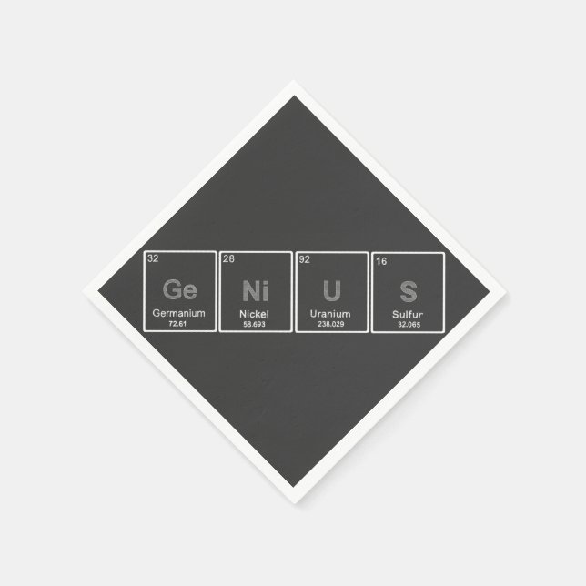 Guardanapo De Papel Anapinho do coquetel GeNiUS com mesa periódica (Canto)