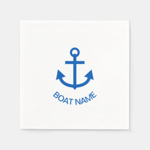 Guardanapo De Papel Anchor Blue Personalizou o nome do seu barco