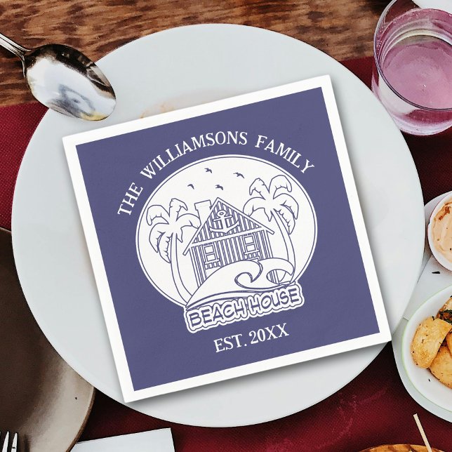 Guardanapo De Papel Anchor de Nome da Família Branca da Casa Azul Náut (Criador carregado)