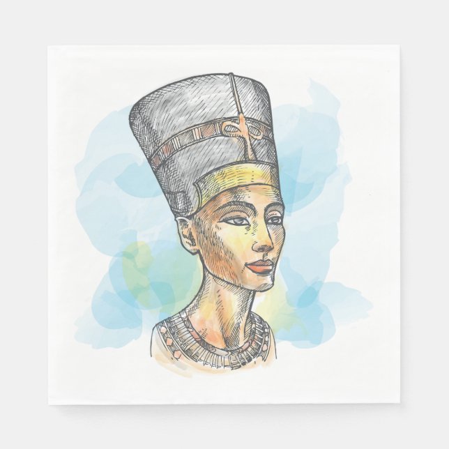 Guardanapo De Papel Ancient Egyptian Queen Nefertiti Bust Sketch (Frente)