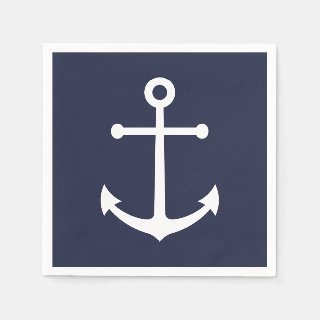 Guardanapo De Papel Âncora Azul Marinho Náutica (Frente)