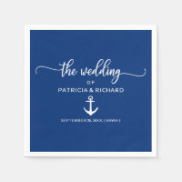 Âncora Casamento Náutico Azul Marinho e Branco