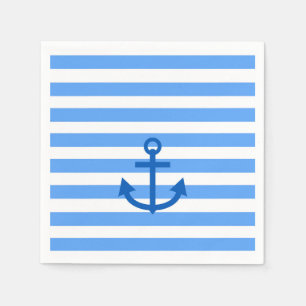 Guardanapo De Papel Âncora Listras Azul e Branco