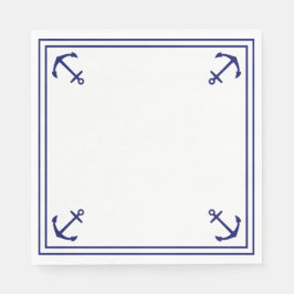 Guardanapo De Papel Âncoras azuis em branco