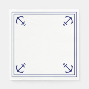Guardanapo De Papel Âncoras azuis em branco