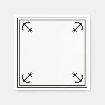 Âncoras Pretas em Coquetel Personalizável Branco