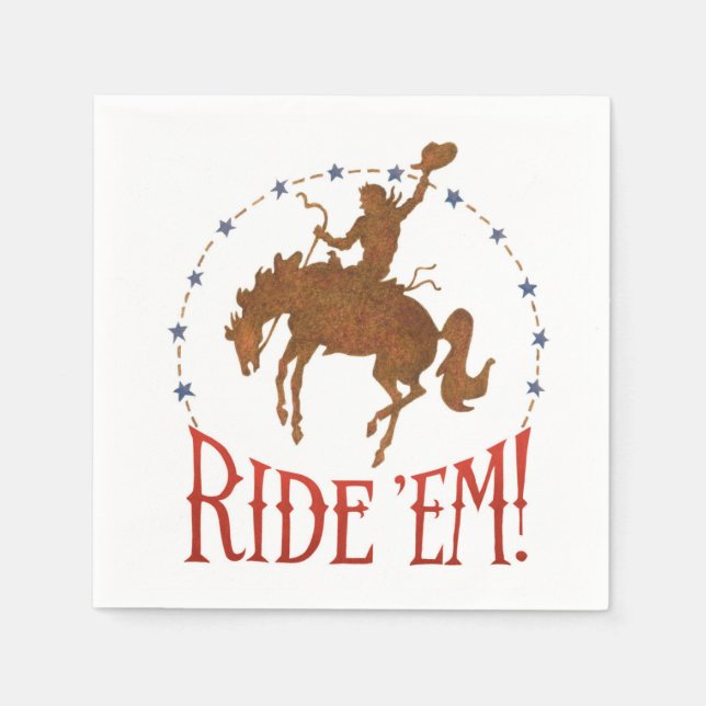 Guardanapo De Papel Ande em Cowboy Rodeo Napkins (Frente)