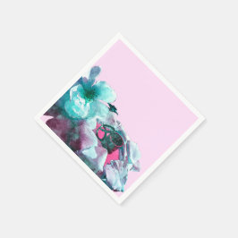 Guardanapo De Papel Anéis com pétalas de rosa branca