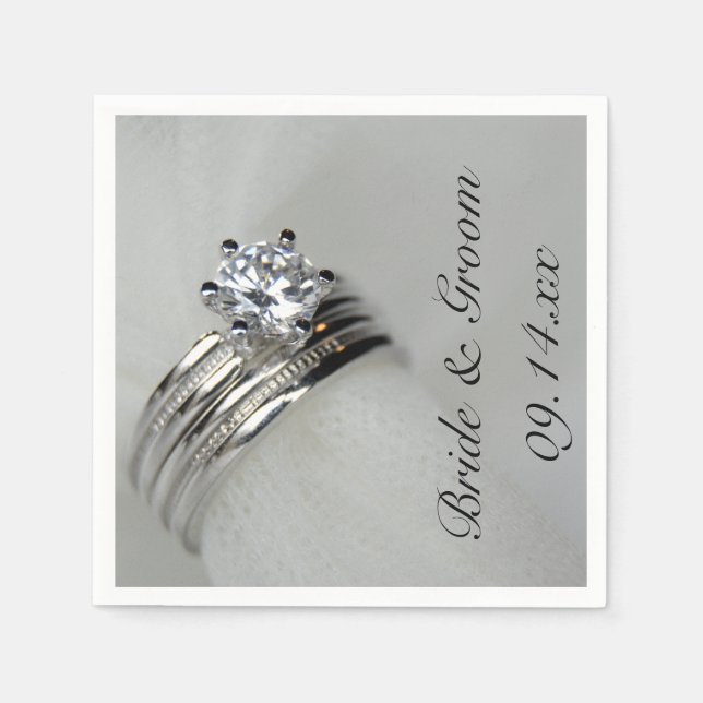 Guardanapo De Papel Anéis de Casamento (Frente)