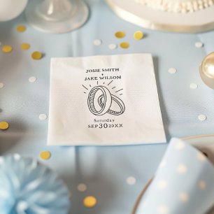 Guardanapo De Papel Anéis de casamento ilustrados e divertidos