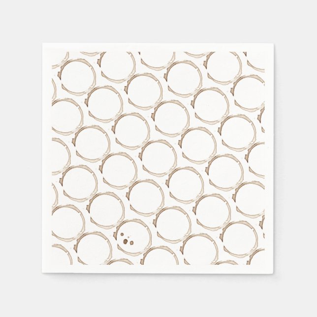 Guardanapo De Papel Anéis do COFFEE Anéis castanhos Brancos Brancos Di (Frente)